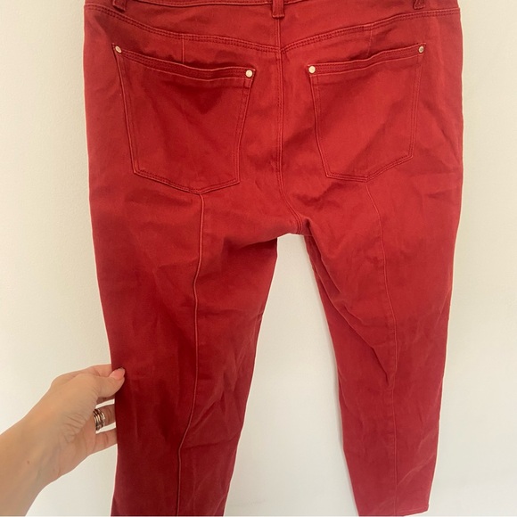 WHBM Hot Cinnamon Ankle Crop Moto Pant with Pockets and Seams Size 8 - Picture 5 of 6